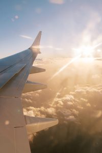 airborne wing at sunset